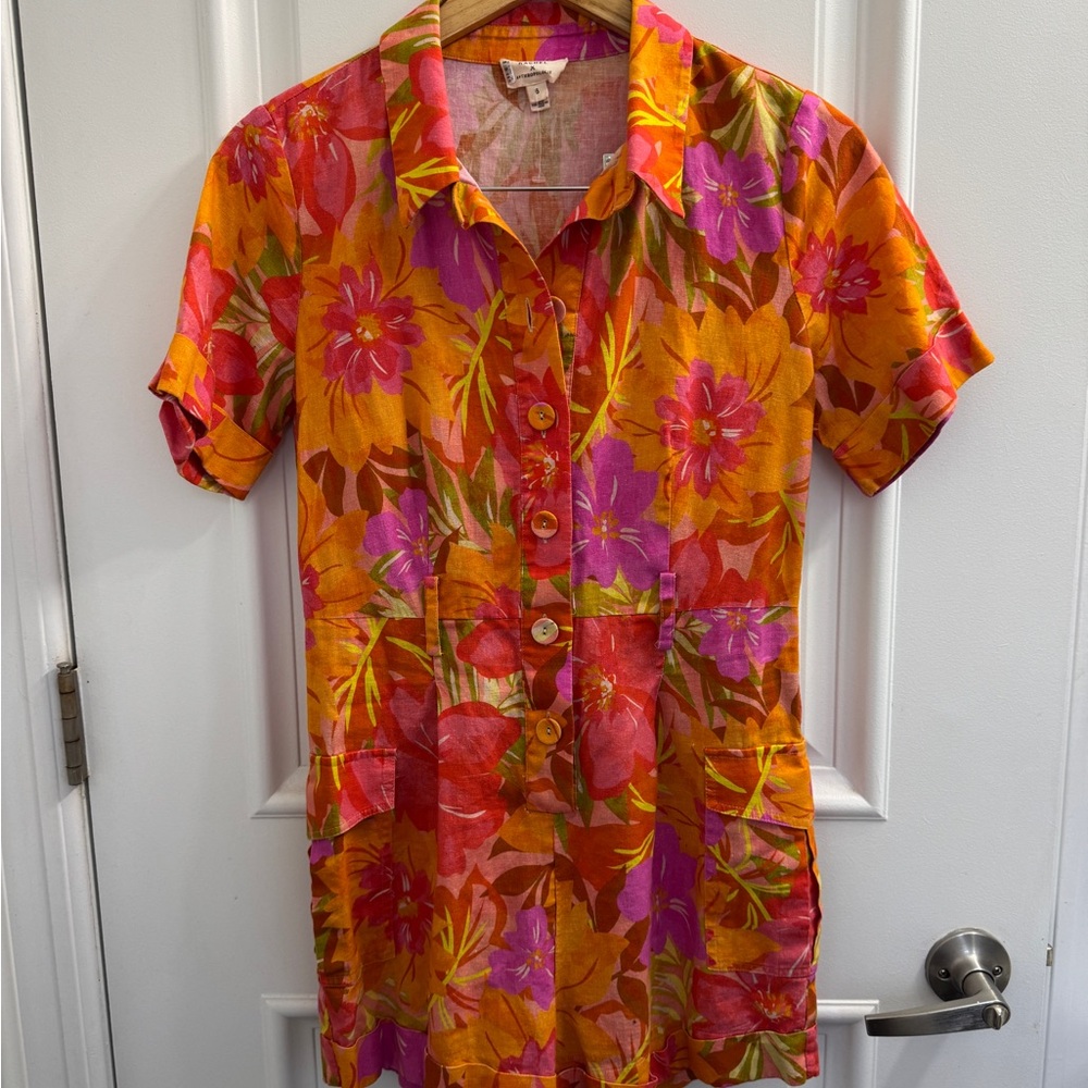 Anthropologie Rachel Antonoff Multicolor linen Romper